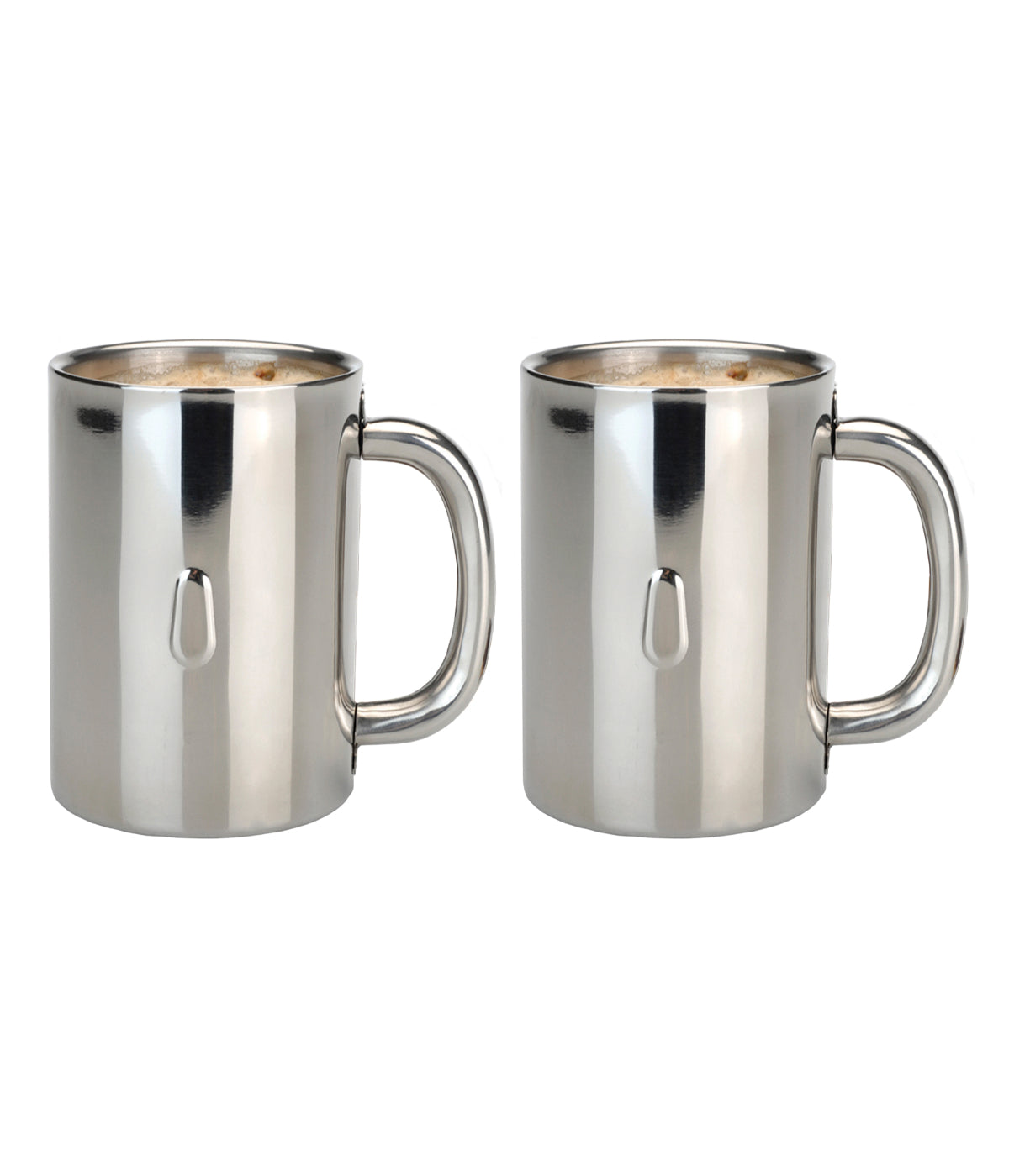  BergHOFF Straight 18/10 Stainless Steel Coffee Mug Set of 2 - Silver - Bonton