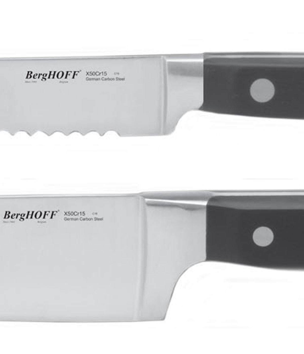  BergHOFF Contempo 5 Piece German Steel Knife Set - Black, Silver - Bonton