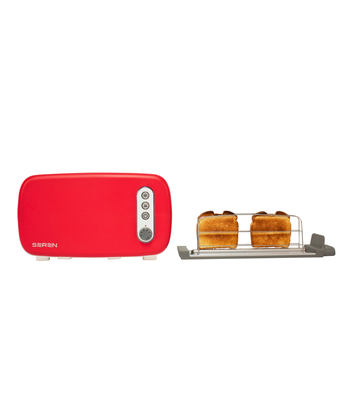  BergHOFF Seren 2 Piece Side Loading Toaster - Cream, Red - Bonton