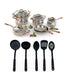  BergHOFF Ouro Gold 18/10 Stainless Steel 17 Piece Cookware Set with Glass Lids - Silver, Rose Gold, Black - Bonton