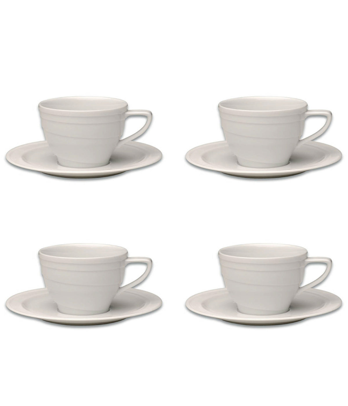  BergHOFF Essentials Porcelain Coffee Cup & Saucer, Set of 4, Hotel - White - Bonton