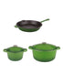  BergHOFF Neo Cast Iron 5 Piece Set with 3 Qt & 5 Qt Covered Dutch Oven & Fry Pan - Green - Bonton