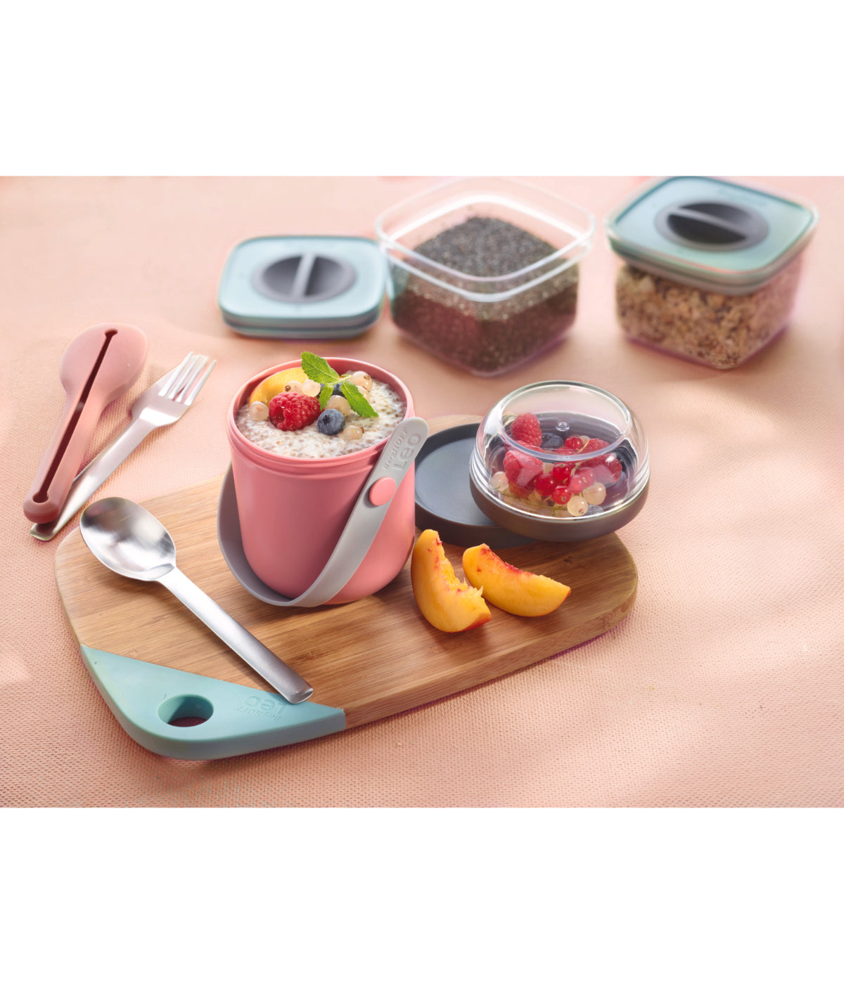  BergHOFF Leo 6 Piece Lunch Set - Pink, Grey - Bonton