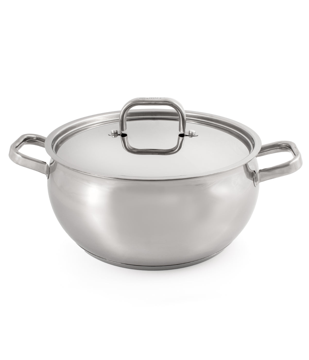  BergHOFF Belly Shape 18/10 Stainless Steel Stock Pot with Stainless Steel Lid - Silver - Bonton