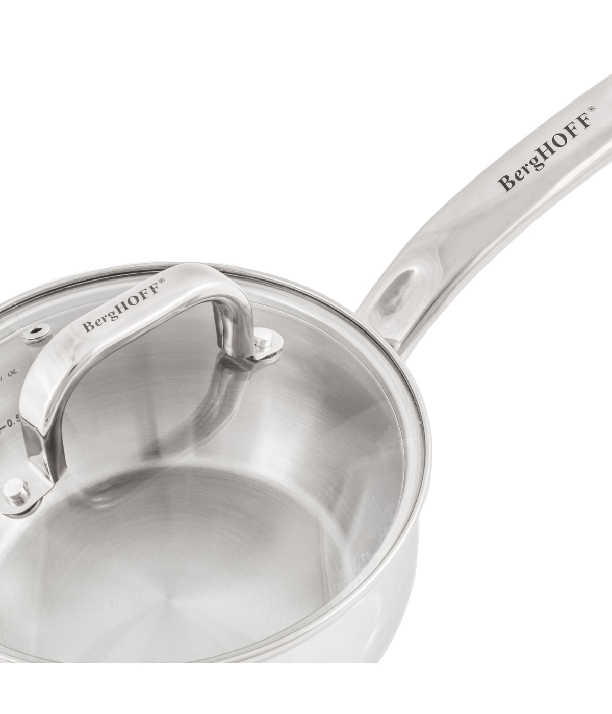  BergHOFF Belly Shape 18/10 Stainless Steel Sauce Pan with Glass Stainless Steel Lid - Silver - Bonton