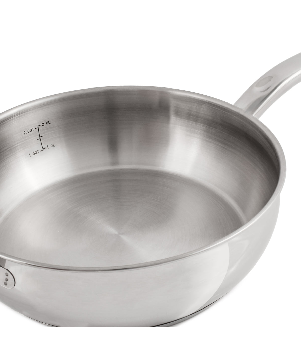  BergHOFF Belly Shape 18/10 Stainless Steel Deep Skillet with Glass Stainless Steel Lid - Silver - Bonton