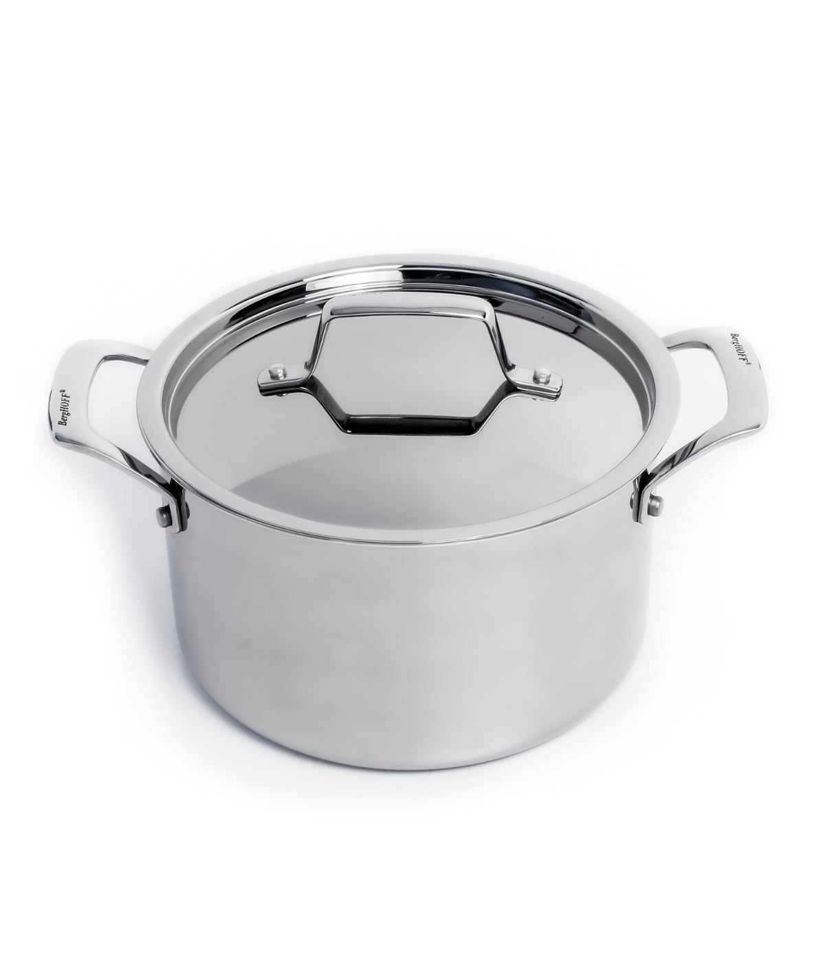  BergHOFF ProfeStainless Steelional 18/10 Stainless Steel Tri-Ply Stock Pot with Stainless Steel Lid - Silver - Bonton