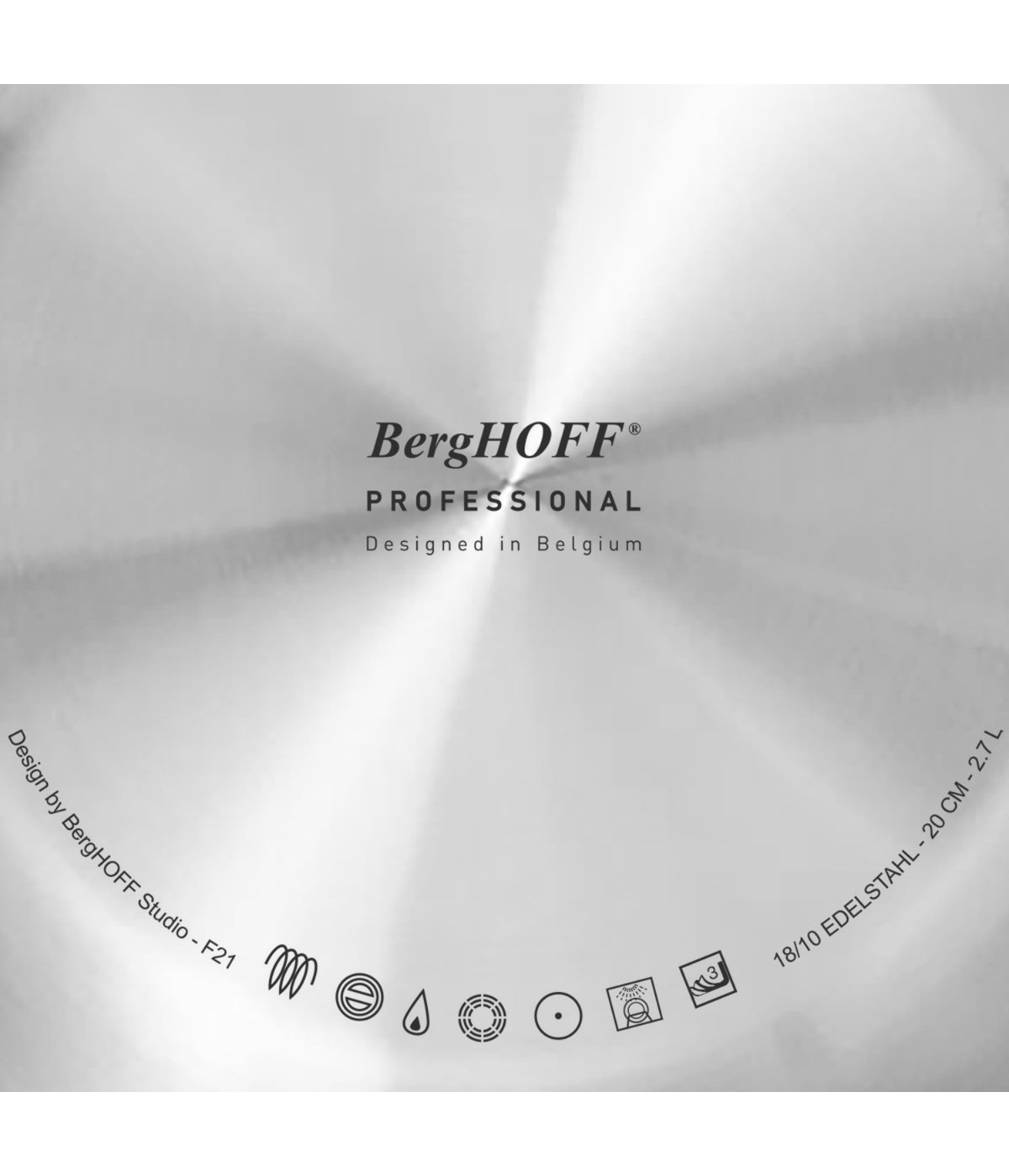  BergHOFF ProfeStainless Steelional 18/10 Stainless Steel Tri-Ply Frying Pan - Silver - Bonton