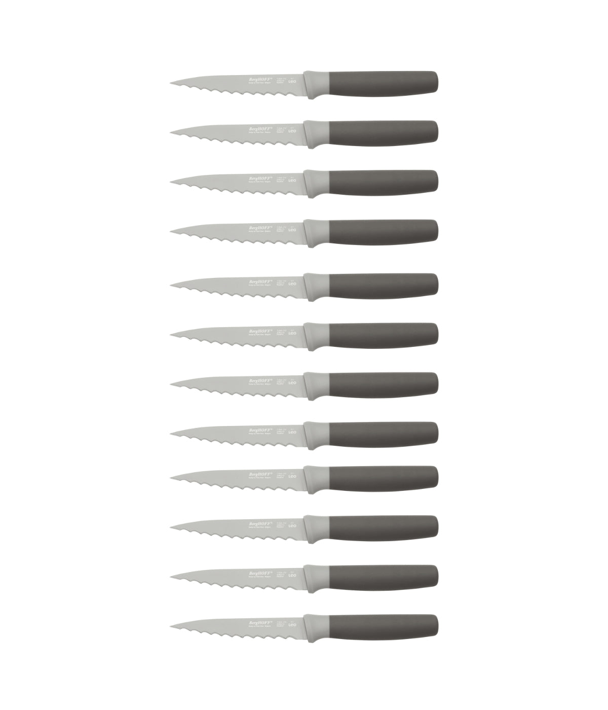  BergHOFF Leo 12 Piece Stainless Steel Steak Knives - Grey - Bonton