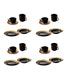  BergHOFF Gem 24 Piece Dinnerware Set - Black, Gold - Bonton