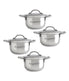  BergHOFF Covered Mini Pots, 18/10 Stainless Steel, Set of 4 - Silver - Bonton