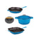 Neo ast Iron 5 Piece Set with Covered Dutch Over, Fry Pan, Grill Pan, & Slotted Steak Press