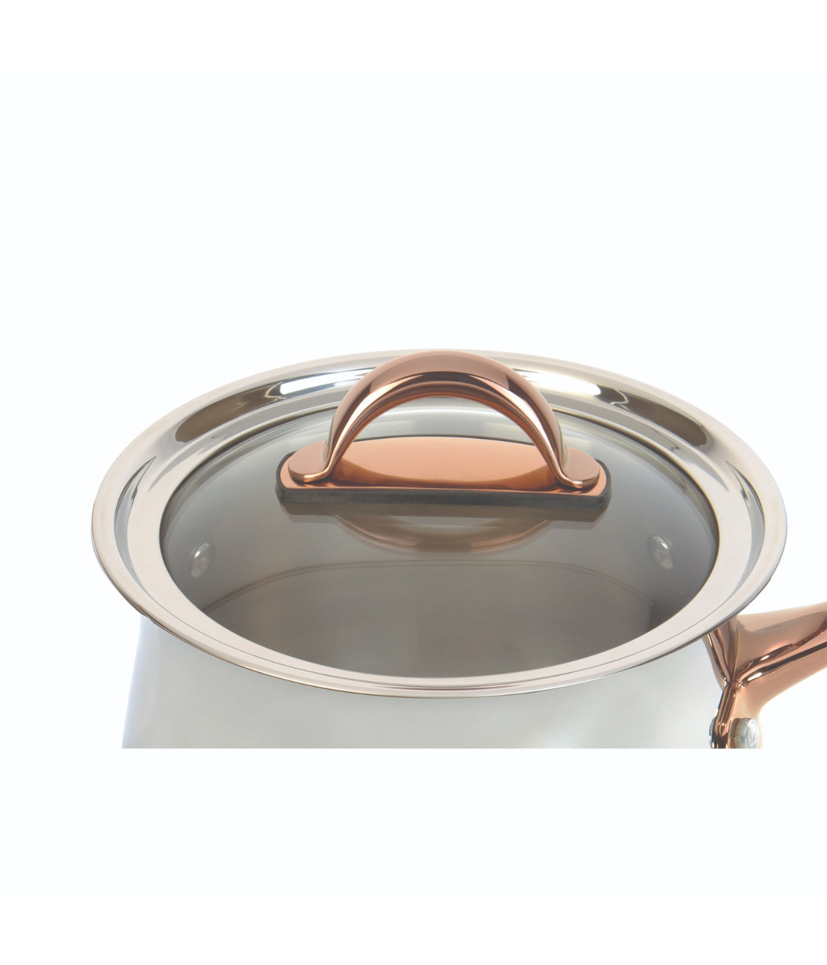  BergHOFF Ouro Gold 18/10 Stainless Steel Saucepan with Glass Lid - Silver - Bonton