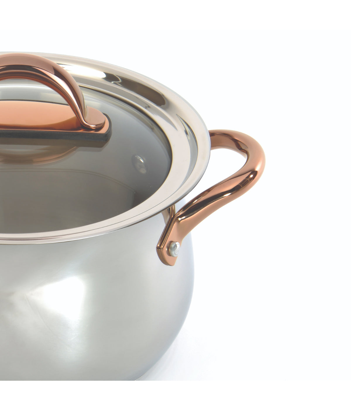  BergHOFF Ouro Gold 18/10 Stainless Steel Casserole with Glass Lid - Silver - Bonton