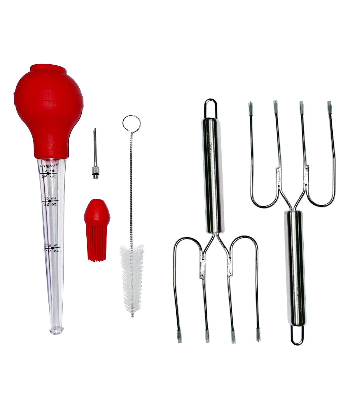  BergHOFF Turkey Baster 7 Piece Set - Grey, Red - Bonton