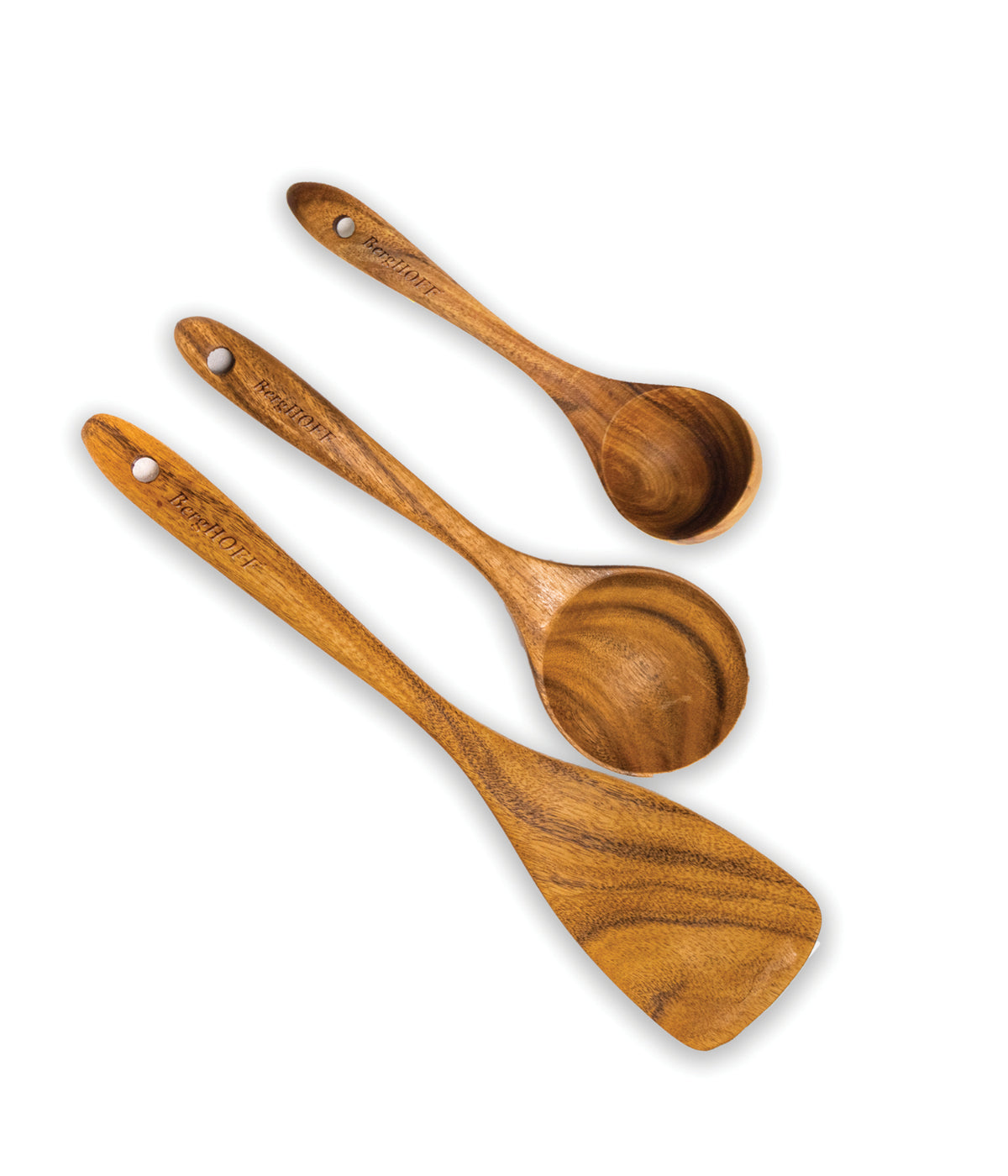  BergHOFF Bamboo 3 Piece Wooden Non-Stick Utensil Set - Brown - Bonton