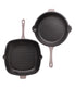  BergHOFF Neo 2 Piece Cast Iron Fry Pan & Grill Pan Set - Oyster - Bonton