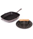  BergHOFF Neo 2 Piece Cast Iron Grill Pan with Slotted Steak Press - Oyster - Bonton