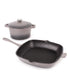  BergHOFF Neo Cast Iron Covered Dutch Oven & Grill Pan Set - Oyster - Bonton