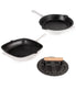  BergHOFF Neo Cast Iron 3 Piece Set with Fry Pan, Grill Pan & Slotted Steak Press - White - Bonton