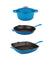 Neo Cast Iron 4 Piece Set with Grill Pan, Fry Pan & Covered Dutch Oven