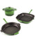 Neo Cast Iron 4 Piece Set with Grill Pan, Fry Pan & Covered Dutch Oven