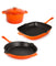 Neo Cast Iron 4 Piece Set with Grill Pan, Fry Pan & Covered Dutch Oven