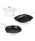 Neo Cast Iron 4 Piece Set with Grill Pan, Fry Pan & Covered Dutch Oven