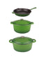  BergHOFF Neo Cast Iron 5 Piece Set with 5 Qt & 8 Qt Covered Dutch Oven & Fry Pan - Green - Bonton