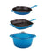 Neo Cast Iron 4 Piece Set with Fry Pan, Grill Pan & Covered Dutch Oven