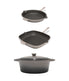  BergHOFF Neo Cast Iron 4 Piece Set with Fry Pan, Grill Pan & Covered Dutch Oven - Oyster - Bonton