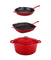 Neo Cast Iron 4 Piece Set with Fry Pan, Grill Pan & Covered Dutch Oven