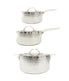  BergHOFF Hammered Tri-Ply Stainless Steel 6 Piece Cookware Set - Silver - Bonton