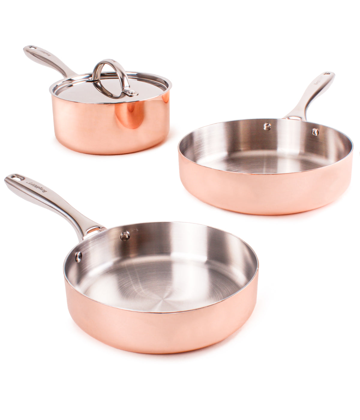  BergHOFF Copper Tri-Ply 4 Piece Starter Cookware Set - Polished - Bonton