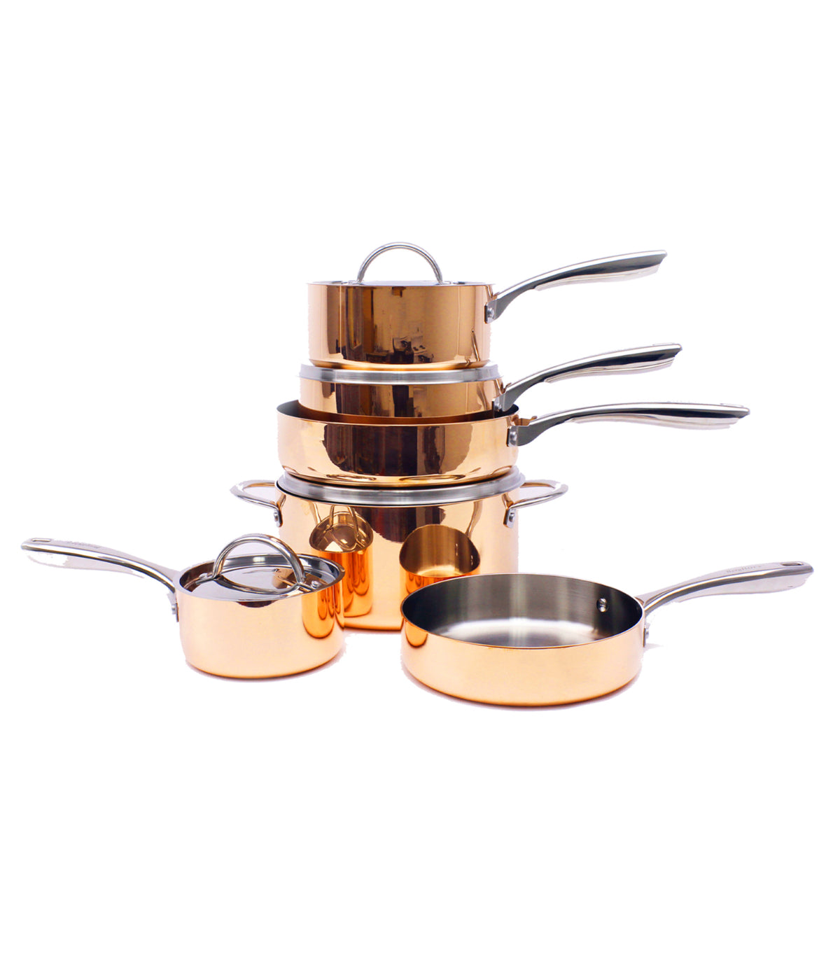  BergHOFF Copper Tri-Ply 4 Piece Starter Cookware Set - Polished - Bonton