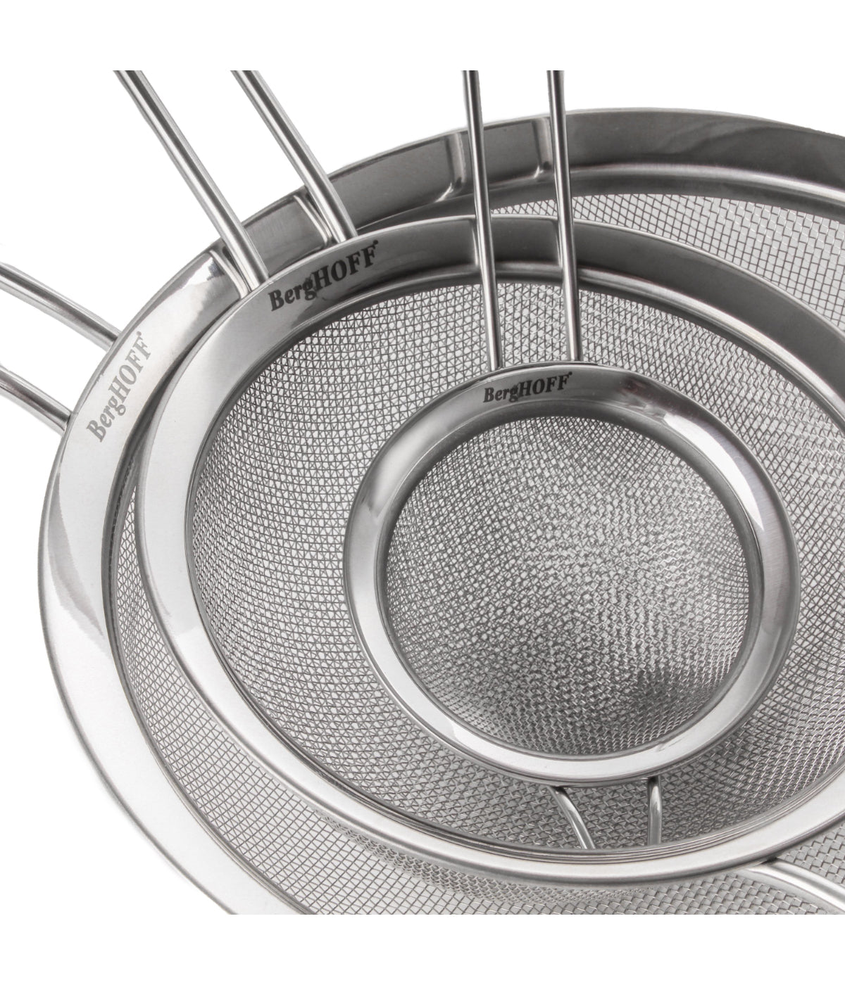  BergHOFF Stainless Steel Graduated Strainer 3 Piece Set - Silver - Bonton