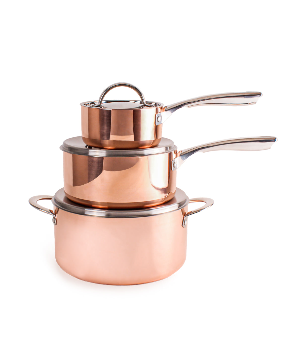  BergHOFF Copper Tri-Ply 6 Piece Cookware Set - Polished - Bonton