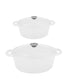  BergHOFF Neo 4 Piece Covered Dutch Oven Set - White - Bonton