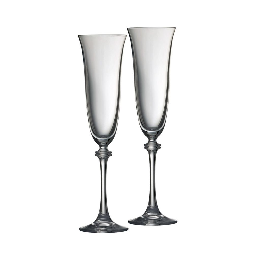  Galway Crystal Liberty Flute Glasses Set of 2 - Transparent - Bonton