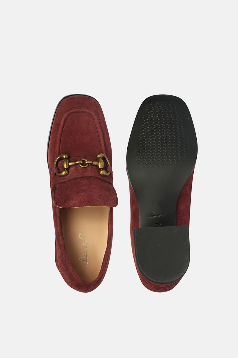  Saint G Vera Suede - Heel Loafers - Burgundy - Bonton
