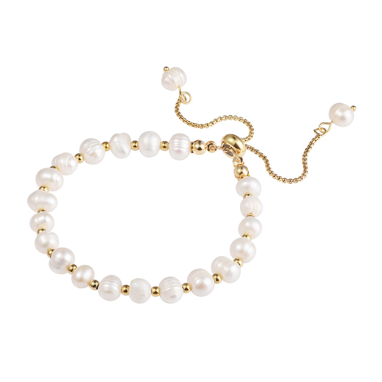  Gemesis Jewels by Edforce Beads and Pearls Bolo Bracelet - Gold - Bonton