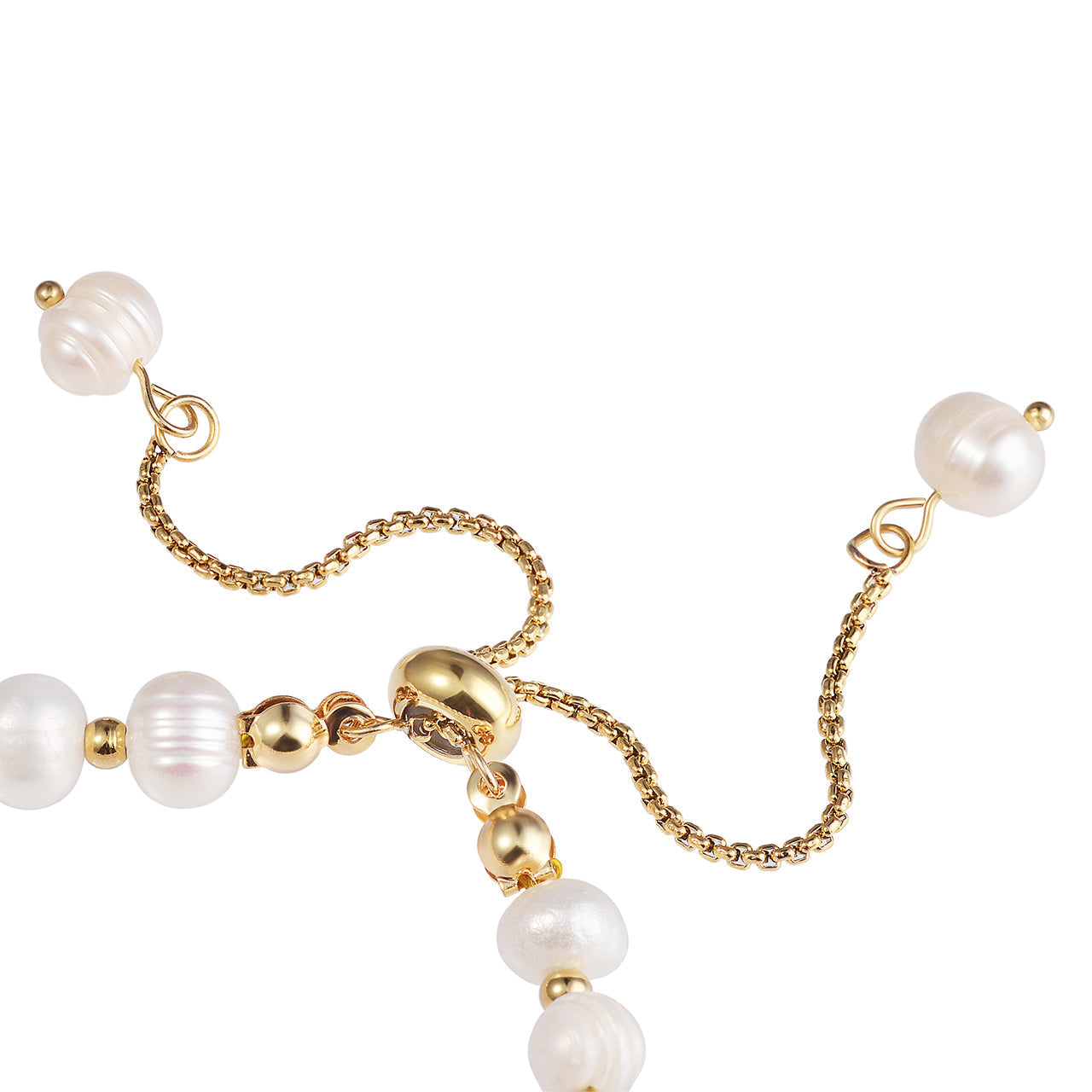  Gemesis Jewels by Edforce Beads and Pearls Bolo Bracelet - Gold - Bonton