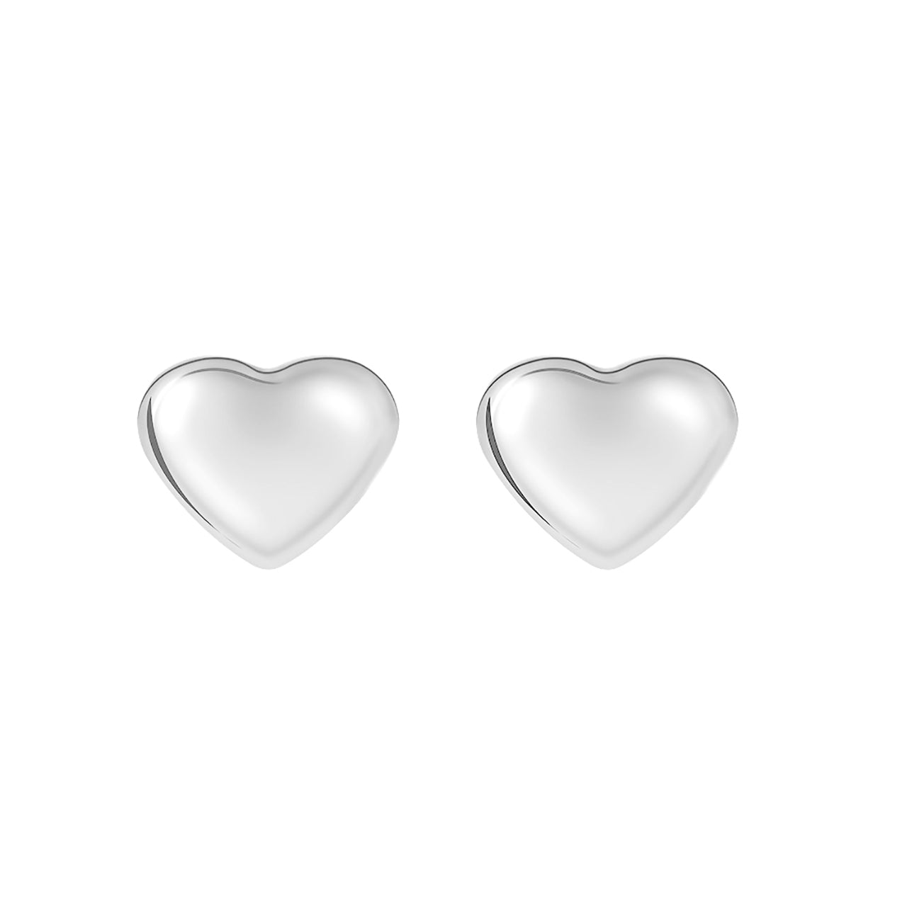  Gemesis Jewels by Edforce Heart Shaped Stud Earrings - Silver - Bonton