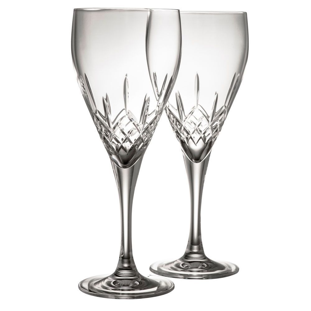  Galway Crystal Longford Red Wine Glasses Set of 2 - Clear - Bonton