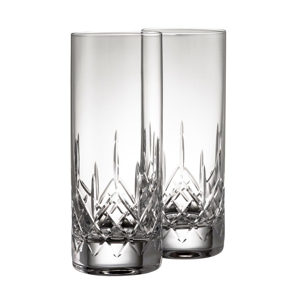  Galway Crystal Longford Hiball Glasses Set of 2 - Clear - Bonton