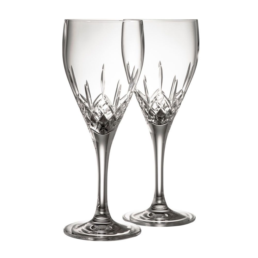  Galway Crystal Longford White Wine Glasses Set of 2 - Clear - Bonton