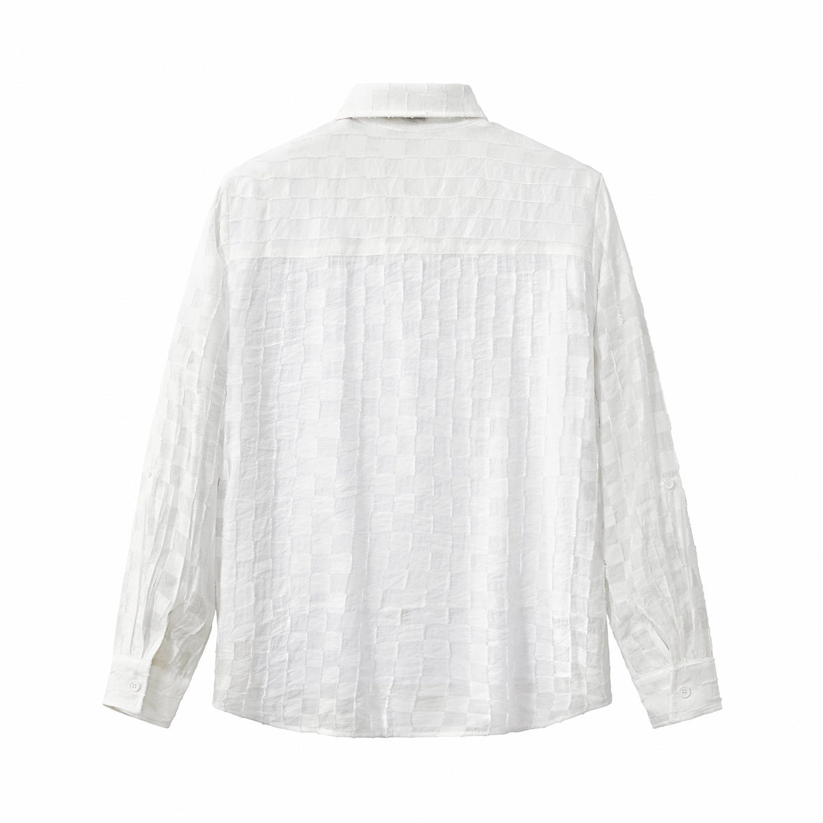 Barocco Haven Textured Long Sleeve Shirt WHITE - WHITE - Bonton