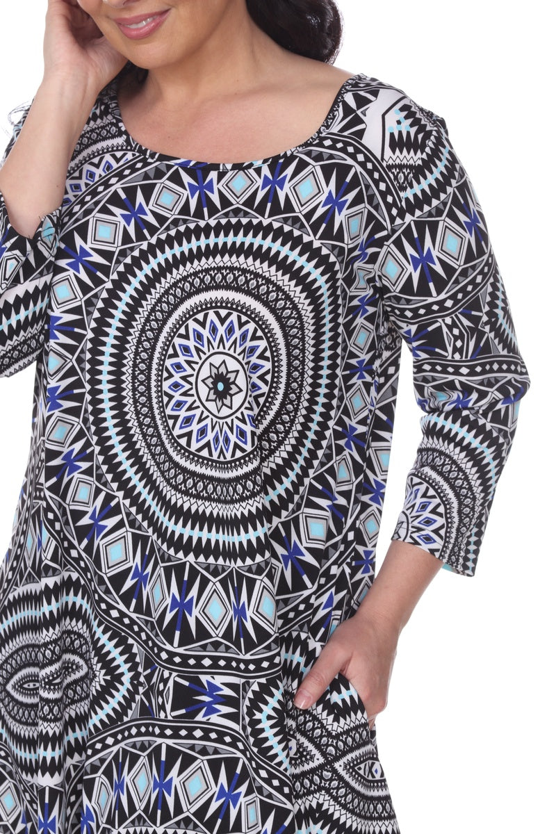  White Mark Plus Size Maji Tunic - 1X - Bonton