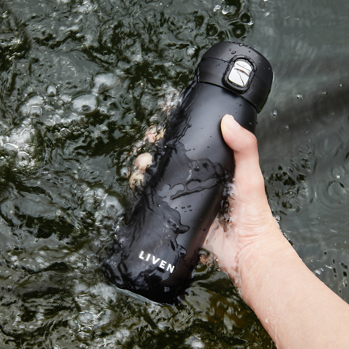  Acera Liven Glow™ Ceramic-Coated Insulated Stainless Steel Water Bottle 17 Oz - Matte Black - Bonton