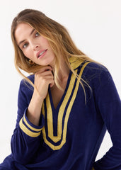 Navy/Gold Terry Tunic